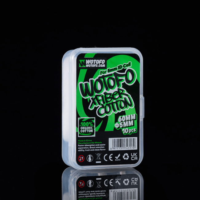 Wotofo Vape Flavours - Wotofo Algodón xfiber para bobina de identificación 5 mm de espesor 10 piezas B8XT348